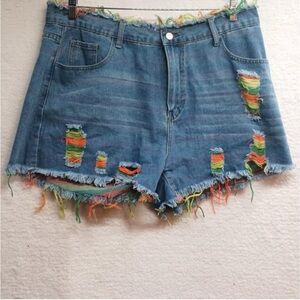 Denim Distressed Women Shorts